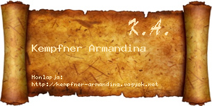 Kempfner Armandina névjegykártya